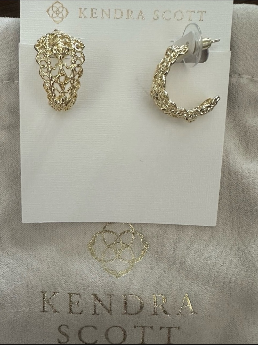 Kendra Scott Gold Textured Open Hoop Earrings
